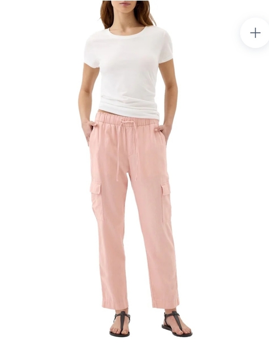 GAP Pants - NWT Gap Mid Rise Linen Rayon Blend Blush Pink Cargo Pants Trousers Size XXL